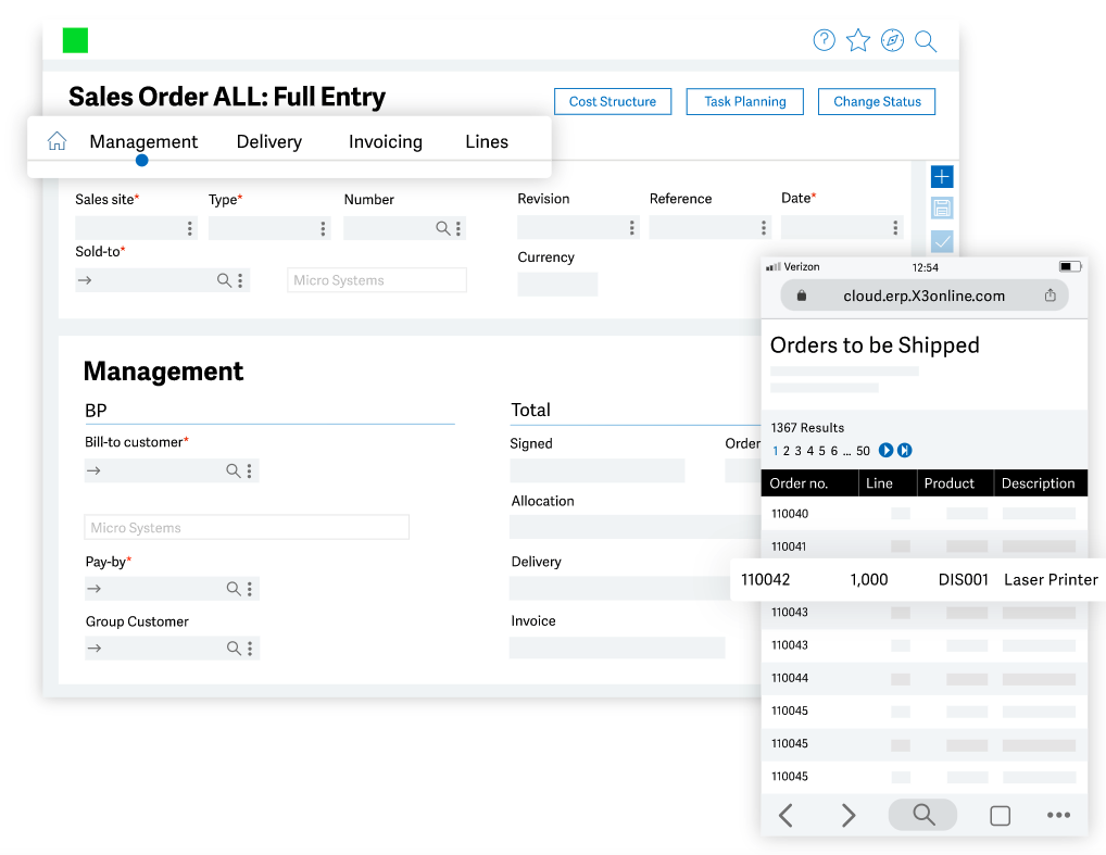 screenshot of Sage X3